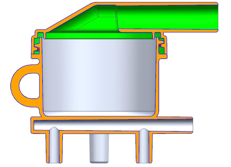 Threaded cap mold gate design